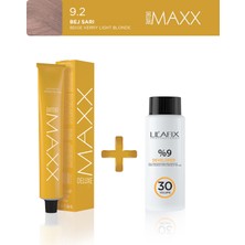 Maxx Deluxe Tüp Boya 100 ml - 30 V Oksidan 60 ml 9.2 Bej Sarı
