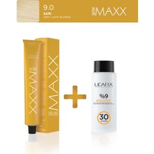 Maxx Deluxe Tüp Boya 100 ml - 30 V Oksidan 60 ml 9.0 Sarı