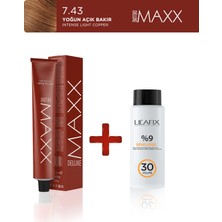 Maxx Deluxe Tüp Boya 100 ml - 30 V Oksidan 60 ml 7.43 Yoğun Açık Bakır