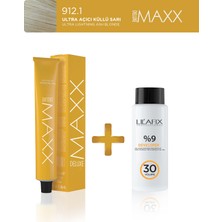 Maxx Deluxe Tüp Boya 100 ml - 30 V Oksidan 60 ml 912.1 Ultra Açıcı Küllü Sarı
