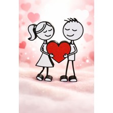 Yapı3D ❤️ Kalpli Sevgili Figürü | Sevgililer Günü’ne Özel Romantik Dekoratif Biblo | Masa & Ev Süsü