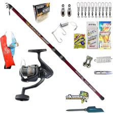Okuma Revenger Rv-55 Remixon Strong Tele Surf 390CM 100-250GR Profesyonel Kıyı Olta Takımı Seti