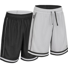 Decathlon Kipsta Yetişkin Basketbol Şortu - Siyah/Beyaz - SHR-500 Polyester Kumaşlı Esnek Kemer