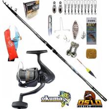 Okuma Revenger Rv-55 Oslo Crome 420cm 70-250gr Profesyonel Surf Sazan Kıyı Olta Takımı Seti