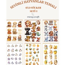 Miray Craft Sevimli Hayvanlar Temalı 6 Sayfa Sticker Seti – Journal & Planner (12×17 Cm)