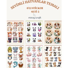Miray Craft Sevimli Hayvanlar Temalı 6 Sayfa Sticker Seti – Journal & Planner (12×17 Cm)