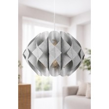 Ocean Point Modern Katmanlı Küre Sarkıt Aydınlatma , Açık Gri Tasarım Avize, Dekoratif Kumaş, E27, 38×28 cm