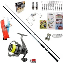 Dam Quick Dynabraid 4 4000 Daiwa Sweepfire 210cm 10-30gr Kıyı Spin Olta Takımı Seti