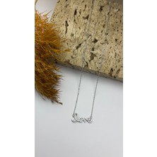 Daniel Angelson Love Taşlı Rodhıum Kaplama Gümüş Kolye