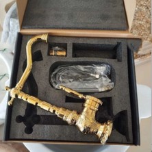 Abay Doğal Taş Altın Kaplama Işlemeli Batarya