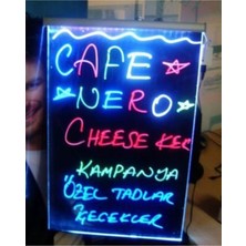 PremiumPort Işıklı LED Yazı Tahtası 50X70CM, 3 Renk Kalem, Neon Yazı, Uzaktan Kumandalı