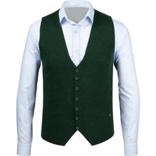 Çizgi Triko Erkek Düğmeli Spor / Klasik Triko Örme Kolsuz Nefti Yelek Regular Kalıp - 4430LS