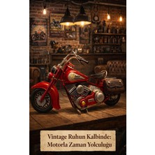 FaroxTech Vintage Kırmızı Metal Motosiklet Modeli - Retro Ofis ve Ev Hediyesi