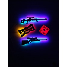 PremiumPort Dürbünlü Silah ve Masa Süsü Seti, Işıklı Kutu ve Logo, Eğlence Için