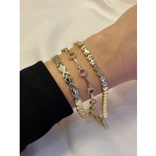 Yeknova Xuping 14K Gold Renginde Kuyumcu Işçiliği Kurdele Fiyonk Model Kararmaz Kadın Bileklik