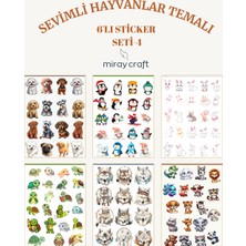 Miray Craft Sevimli Hayvanlar Temalı 6 Sayfa Sticker Seti – Journal & Planner (12×17 Cm)