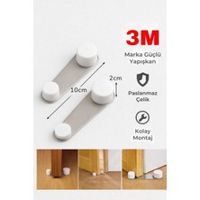 Miningaa 2 Adet İz Bırakmaz Yapışkanlı Kolay Montaj Paslanmaz Çelik Kapı Tutucu ve Kapı Stoperi – 3M Bantlı