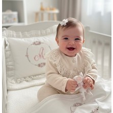 Florije Baby Somon Geniş Dantel Detaylı Kız Bebek Tulumu