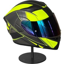 Scharf 902 Çene Açılır Motosiklet Kaskı – Güneş Gözlüklü (Rainbow Vizörlü) MX2YELLOW