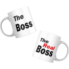 Taketshirt The Boss The Real Boss Kupa Bardak Çift Kupası Sevgililer Günü Coffee Mug