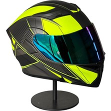 Scharf 902 Çene Açılır Motosiklet Kaskı – Güneş Gözlüklü (Rainbowgreen Vizörlü) MX2YELLOW