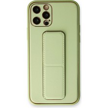 Ismiyl  iPhone 12 Pro Kılıf Coco Deri Standlı Kapak - Su Yeşili 255669