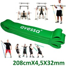 Nk Spor 1 Adet Yeşil Sert Direnç Lastiği 208CM x (3,5X32MM)(7-9KG)LATEX Pilates Yoga Spor Egzersiz Fizik Tedavi