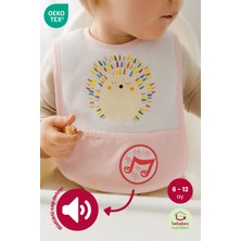 Bebekevi Düdüklü Cepli Sıvama Mama Önlüğü - Renkli Kirpi Pembe Çocuk Önlük