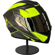 Scharf 902 Çene Açılır Motosiklet Kaskı – Güneş Gözlüklü (Silver Vizörlü) MX2YELLOW