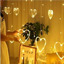 PremiumPort Gün Işığı LED Işık, Kalpli Salkım, Perde Işığı, Eklemeli, 220V