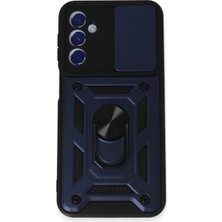 Ismiyl  Samsung Galaxy M34 5g Kılıf Pars Lens Yüzüklü Silikon - Lacivert 255669