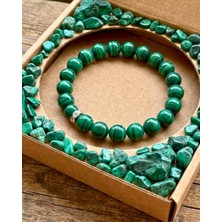Sufi Tesbih Esans Ve Hediyelik Malakit Taşı Doğal Taş Bileklik - Yeşil Damarlı Denge ve Dönüşüm Taşı - Unisex Hediyelik