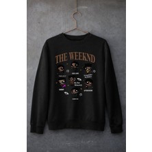 Fuddy Moda Unisex Oversize Cartoon Style The Weeknd Baskılı Bisiklet Yaka Kapüşonsuz Sweatshirt