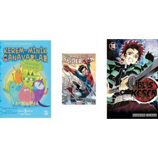 İş Bankası Kültür Yayınları Kerem ile Minik Canavarlar - Karanlıktaki Canavarlar: Çılgın Çizgi Romanlar + 2 Kitap Daha (Set)