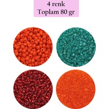 Ne Verelim Size Dökme Cam Kum Boncuk (11/0) 2 mm - 4 Renk - Toplam 80 Gram -  BNC402