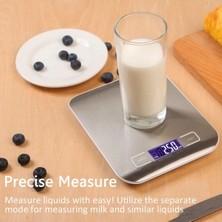 Özbience Hassas Dijital Mutfak Terazisi 5kg, Paslanmaz Çelik, Pil Dahil