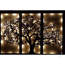 PremiumPort Işıqlı Ahşap Duvar Dekoru Şık ve Doğal Tasarım