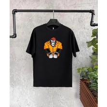 Unisex Çocuk Baskılı T-Shirt - Siyah