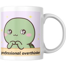 Taketshirt Professional Overthinker Komik Baskılı Kupa Bardak Hediyelik Çay Kahve Kupası Coffee Mug