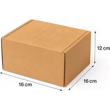 16X16X12 cm Kutu-Kare Receiver E-Ticaret Kargo Kutusu-1 Desi Kutu-Kraft-25 Adet