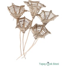 Yapay Çiçek Sitesi Kuru Çiçek Rattan Koni 60 cm 5li