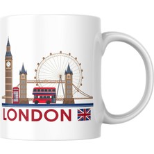 Taketshirt Londra Baskılı Kupa Bardak Hediyelik Çay Kahve Kupası Coffee Mug