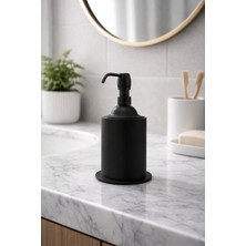 Hızır Mat Siyah Renk, Pirinç Sıvı Sabunluk, Ağır Pirinç Gövde, Lüks & Modern Banyo Aksesuarı