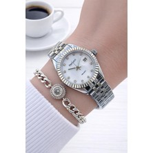 Ferrucci Küçük Vintage Kasa Çelik Kordon 2 Yıl Garantili 3 Atm Kadın Kol Saati+Bileklik FY.03591.6