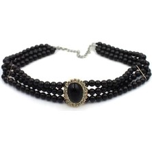 Ne Verelim Size Incili Tasma Kolye - Siyah