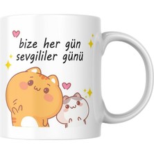 Taketshirt Sevgililer Günü Baskılı Kupa Bardak Komik Yazılı Hediyelik Çay Kahve Kupası