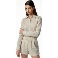 Qua Home Josef Kadın Müslin Şort Mavi