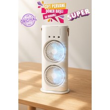 PremiumPort Çift Fanlı LED Işıklı Sulu Döner Pervane ve Buz Hazneli Soğutucu