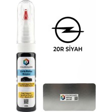 COLORGUARD Opel 20R Safir Siyahı İğneli ve Fırçalı Özel Tasarım Şişe Rötuş Boyası ve Profesyonel Rötuş Çeliği Seti