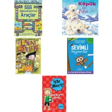 İş Bankası Kültür Yayınları 555 Eğlenceli Çıkartma - Araçlar + 4 Kitap (Set)